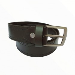 Men's Black/Dark Tan Real Leather Handmade Belt Zest-MHB-006 Men's Black/Dark Tan Real Leather Handmade Belt Zest-MHB-006