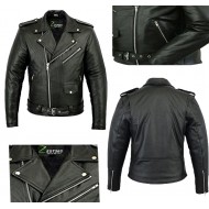 Mens Leather Marlon Brando Motorcycle Jacket - Touring Motorbike Jacket With CE - Zest-MHJ-009 Mens Leather Marlon Brando Motorcycle Jacket - Touring Motorbike Jacket With CE - Zest-MHJ-009