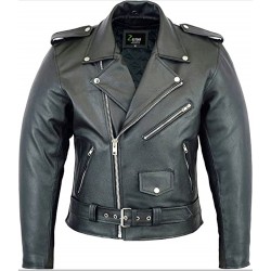 Mens Leather Marlon Brando Motorcycle Jacket - Touring Motorbike Jacket With CE - Zest-MHJ-009 Mens Leather Marlon Brando Motorcycle Jacket - Touring Motorbike Jacket With CE - Zest-MHJ-009