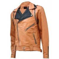 Made-to-measure|Men's Tan Real Leather Jacket - Zest-MHJ-007 Made-to-measure|Men's Tan Real Leather Jacket - Zest-MHJ-007