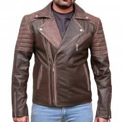 Made-to-measure| Men's Brown Real Leather Fashion/Biker Jacket - Zest-MHJ-008 Made-to-measure| Men's Brown Real Leather Fashion/Biker Jacket - Zest-MHJ-008