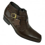 Brown Single Buckle Italian Designer Real Leather Handmade Ankle Boots ZEST-MHS-035 Brown Single Buckle Italian Designer Real Leather Handmade Ankle Boots ZEST-MHS-035