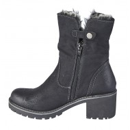 Cipriata 'GABRIELLA' Black Distressed PU Inside Zip Ankle Boot - L 5026