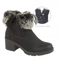 Cipriata 'GABRIELLA' Black Distressed PU Inside Zip Ankle Boot - L 5026 Cipriata 'GABRIELLA' Black Distressed PU Inside Zip Ankle Boot - L 5026