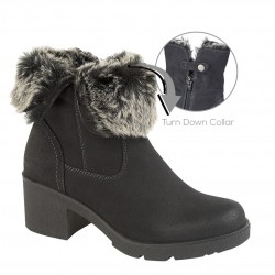 Cipriata 'GABRIELLA' Black Distressed PU Inside Zip Ankle Boot - L 5026 Cipriata 'GABRIELLA' Black Distressed PU Inside Zip Ankle Boot - L 5026