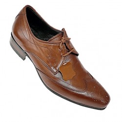 Dark Tan Lace Up Brogues Italian Design ZEST-MHS-005 Dark Tan Lace Up Brogues Italian Design ZEST-MHS-005