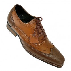 Dark Tan and Brown Italian Brogues, Smart Shoes ZEST-MHS-015 Dark Tan and Brown Italian Brogues, Smart Shoes ZEST-MHS-015